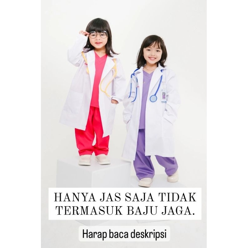 AF57GJ Baju Kostum Jas Dokter Anak (Snelli) Jas Lab Putih Anak Jas Dokter Kecil