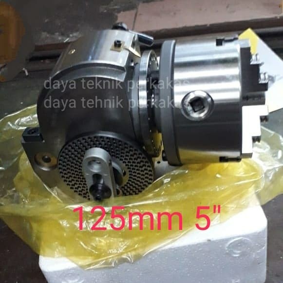 dividing head 5" - kepala bubut pembagi milling 125 - claw pembagi set penjepit milling