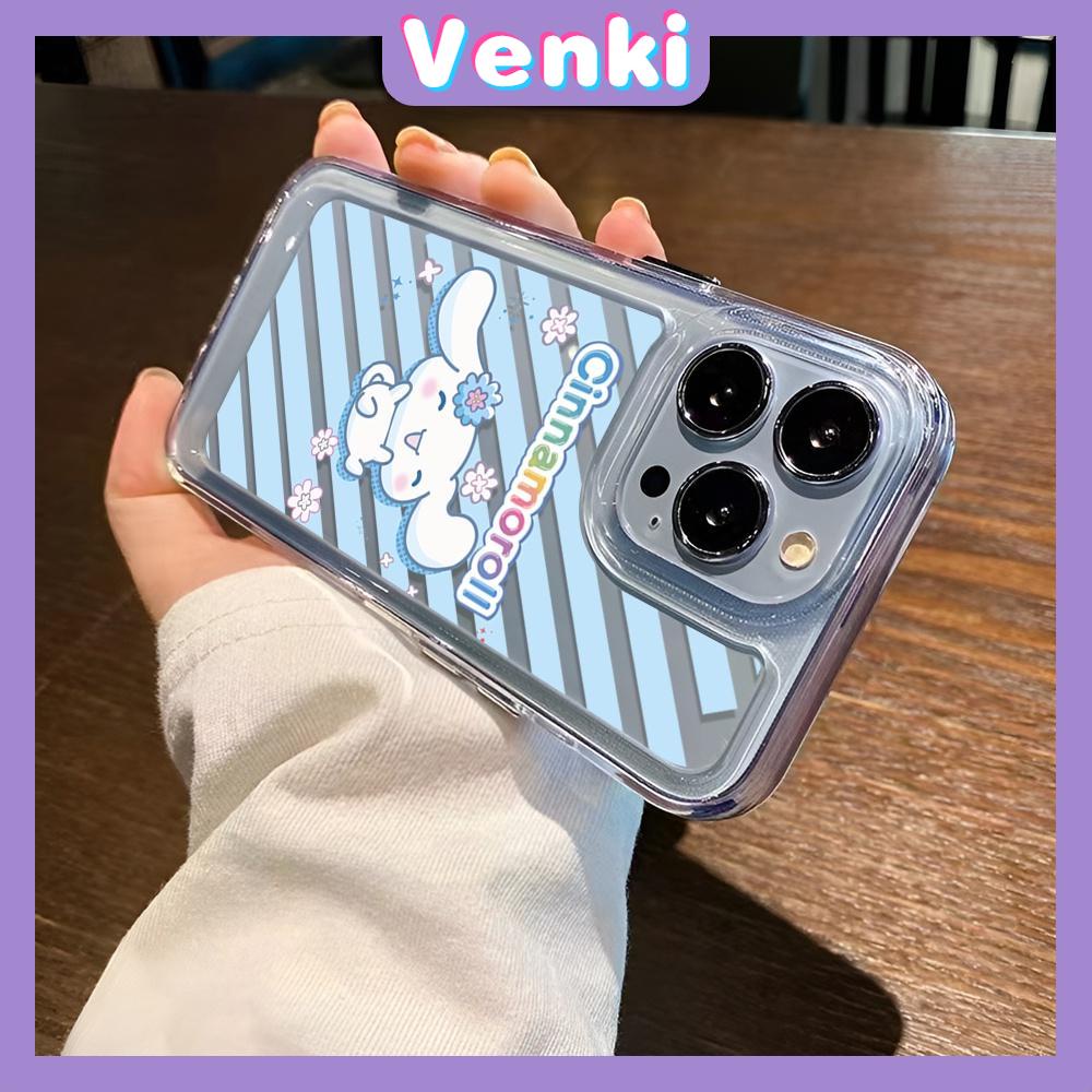 VENKI - Untuk iPhone 11 Case Clear Space Hard Acrylic Case Shockproof Protection Camera Cute Cartoon Long-eared Dog Kompatibel dengan iPhone 14 13 Pro Max iPhone 12 Pro Max XR 7 8Plus