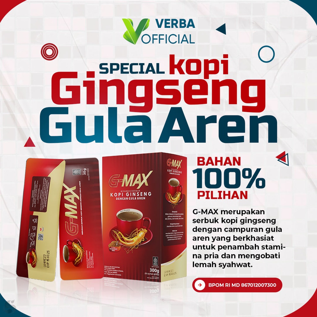 G MAX Kopi Stamina Kuat Pria Tahan Lama Herbal - Gmax Coffee Original Obat Ejakulasi Dini Pria Permanen BPOM Pembesar Pennis Alat Pital Pria Mr P Jamu Kuat Pria Tahan Lama Kopi Gmax