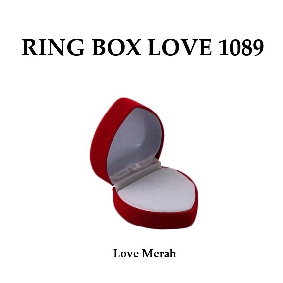 Grosir - 1089 Kotak Cincin Love / Ring Box / Box Cincin Model Hati / Tempat Penyimpanan Perhiasan Wanita