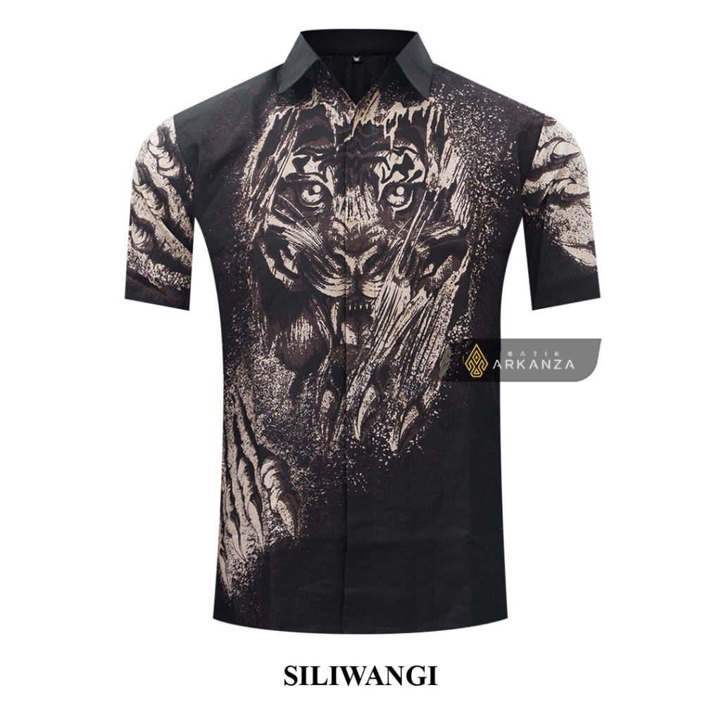 BATIK ARKANZA Motif SILIWANGI Hem Atasan Kemeja Baju Batik Pria Cowok Laki Laki Slimfit Full Lapis Furing