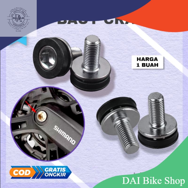 1pcs Baut penutup crank sepeda tutup pedal bottom bracket mtb lipat fixie bb kotak l bmx anak dll pa