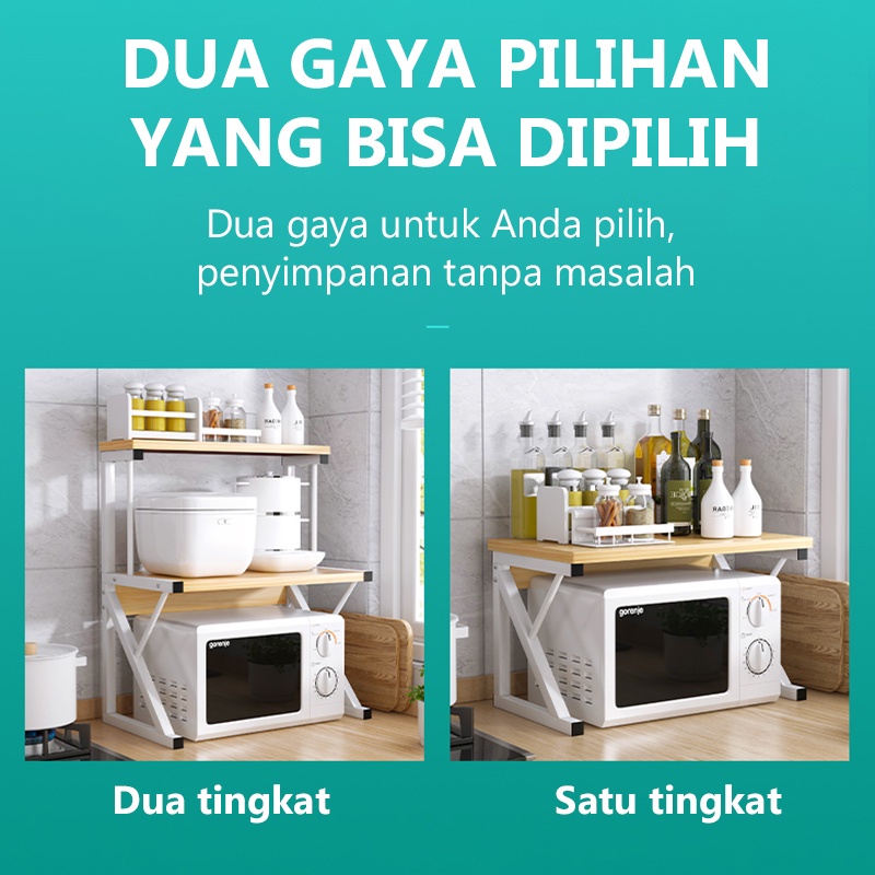 Rak Microwave Oven Rak Oven Rak Microwave Perlengkapan Multifungsi Dapur Rak Dapur Rak Penyimpanan