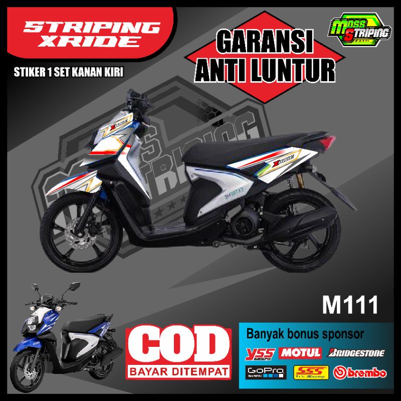 MASS Striping - Striping Sticker List Variasi Motor yamaha X ride 125 cc Setiker Motor Xride 2017 20