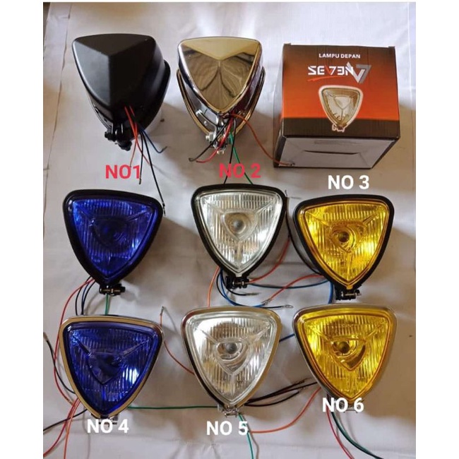 repektor depan custom jepstile lampu depan motor custom model tri angel /repektor depan custom model