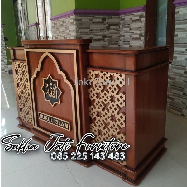 mimbar meja majlis taklim mimbar ngaji duduk pendek kayu jati murah