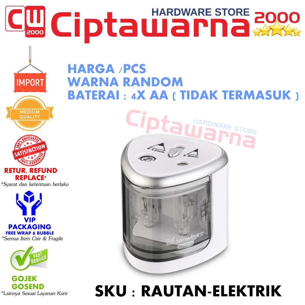 

Rautan Serutan Electric Pencil Pensil Otomatis Elektrik Sharpener