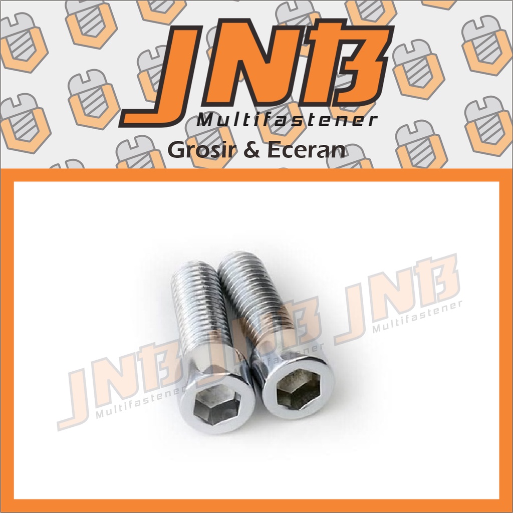Baut L M6 x 20 Nekel Chrome Krum Drat 1.00 Kunci L5 Nikel Socket Head Nickle