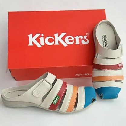 SEPATU CEWE / SANDAL WANITA / SEPATU KICKERS WANITA [ KODE 007 ] - Putih Biru, 36