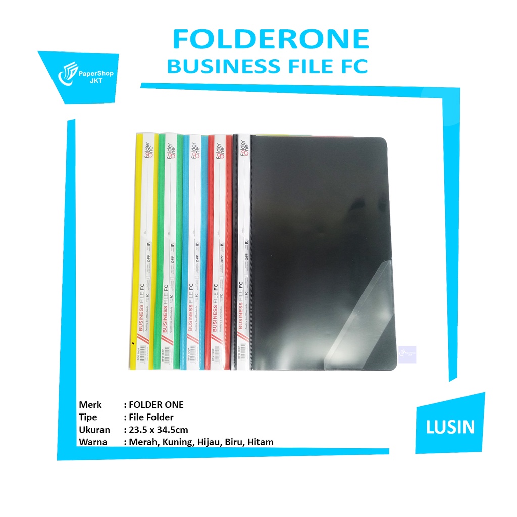 

FOLDERONE - Business File Map Plastik Ukuran F4 Warna - Lusin
