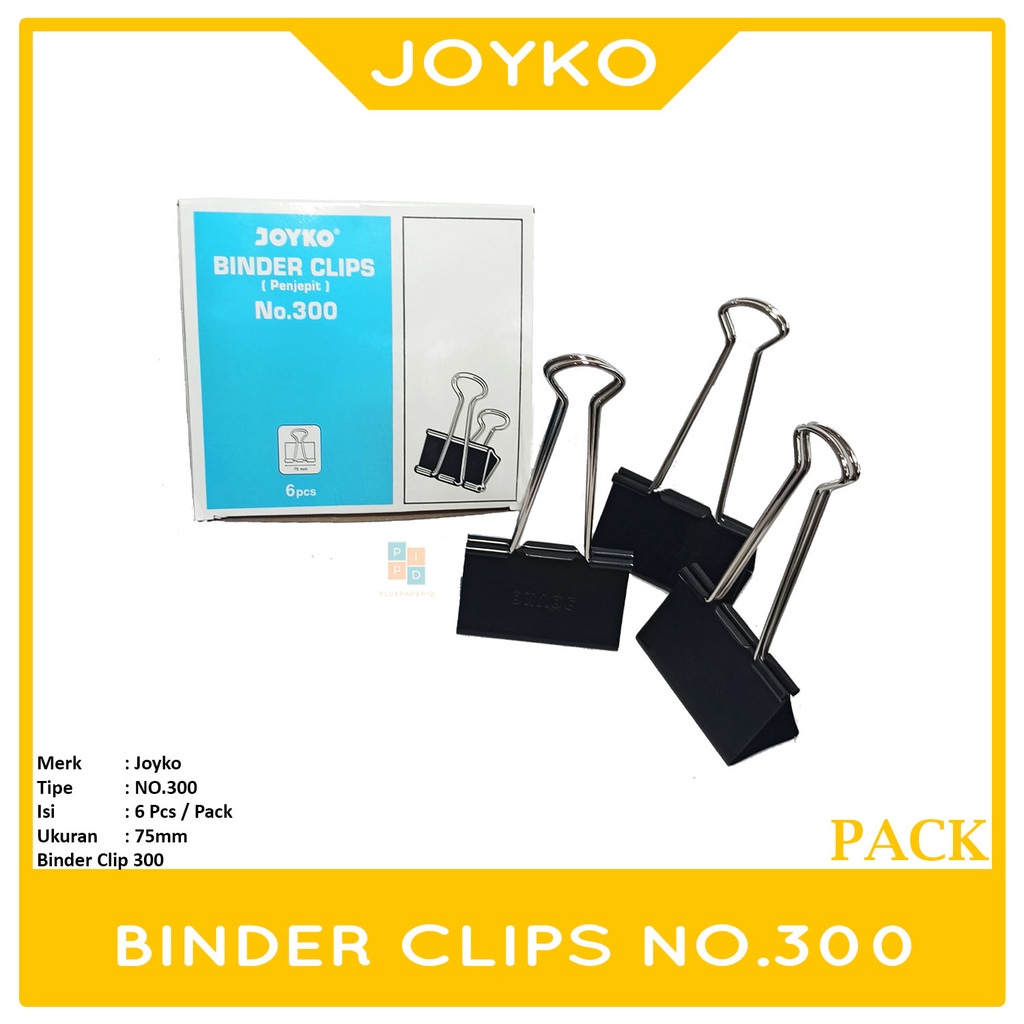 

JOYKO - Penjepit Kertas Besar - Binder Clips No.300 - Pack