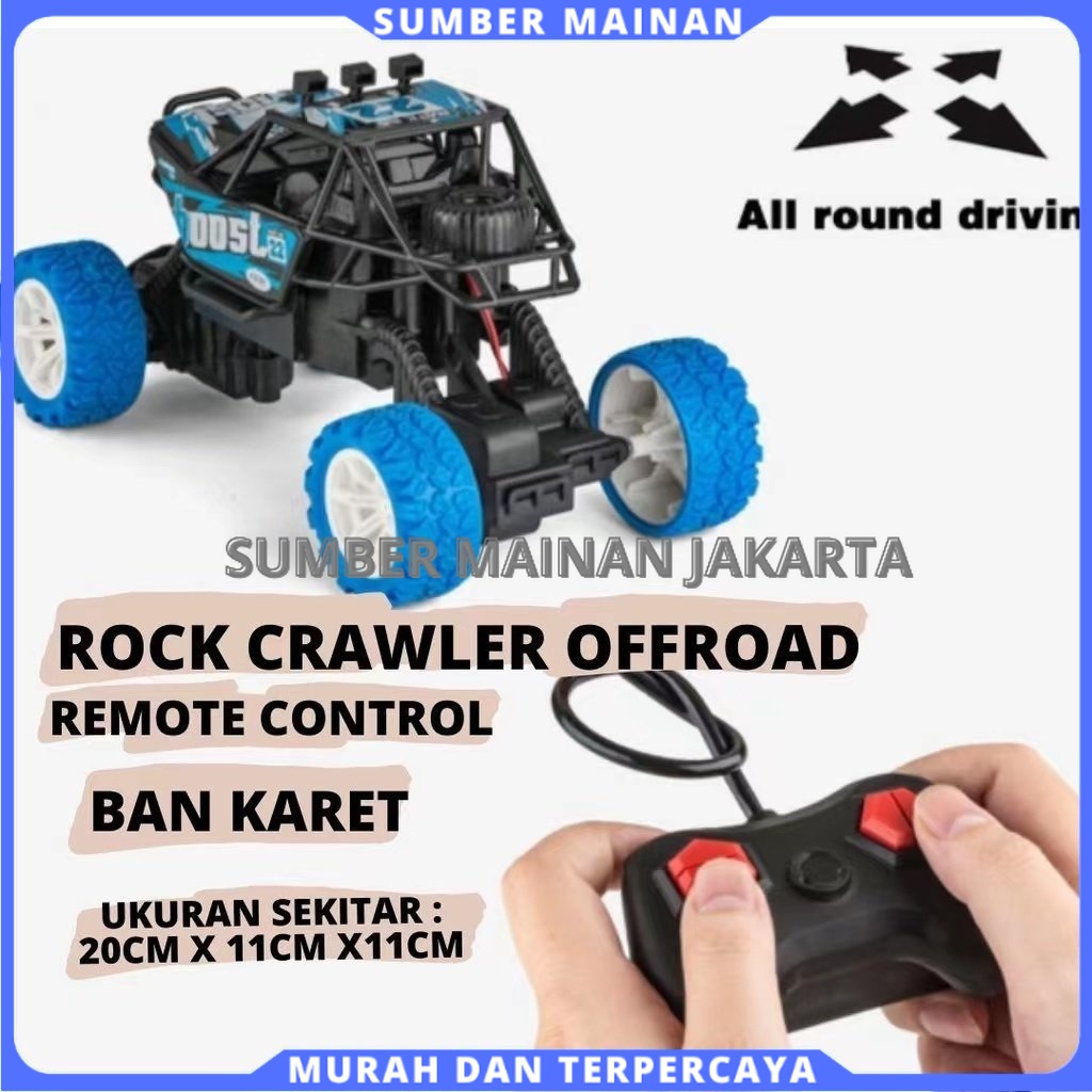 Mainan Anak Mobil Remote Control Offroad Ban Karet Rc Car Jeep Rock Crawler Boost Monster