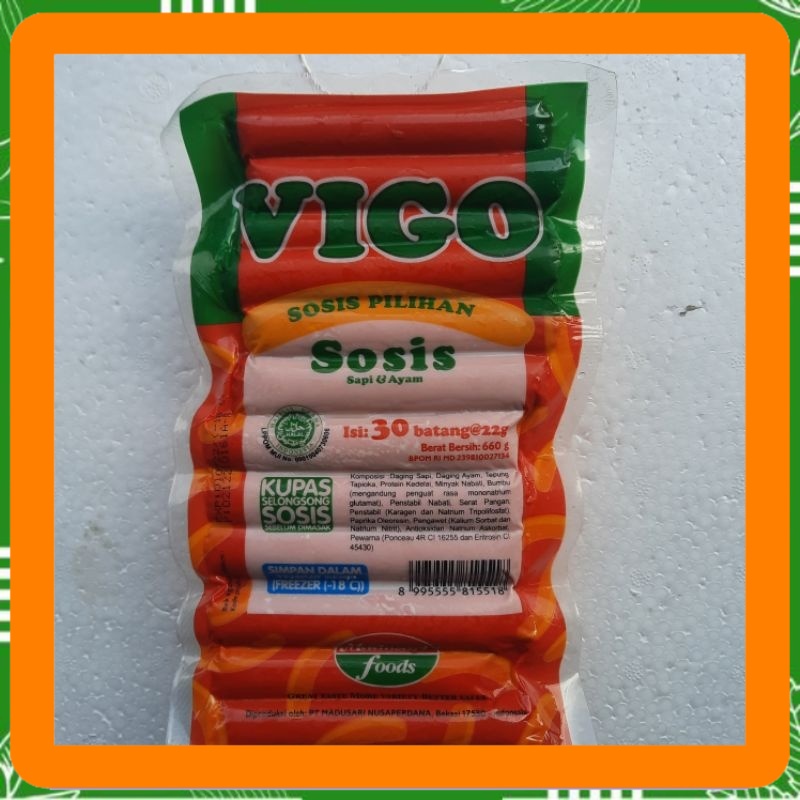 

Vigo sosis sapi dan ayam 30 pcs 660 gram Best Seller