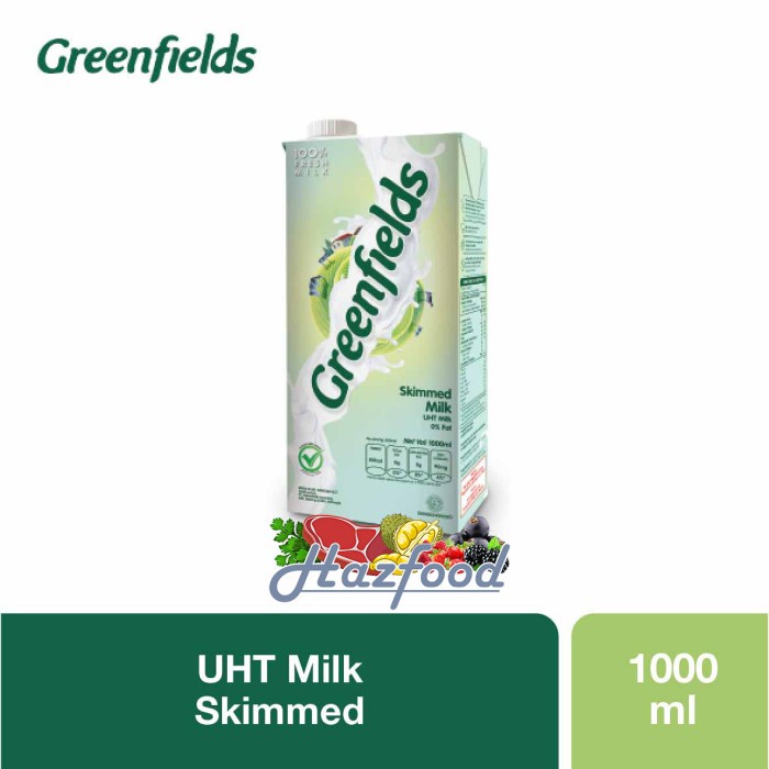 

Susu UHT Greenfields 1 Liter Skimmed