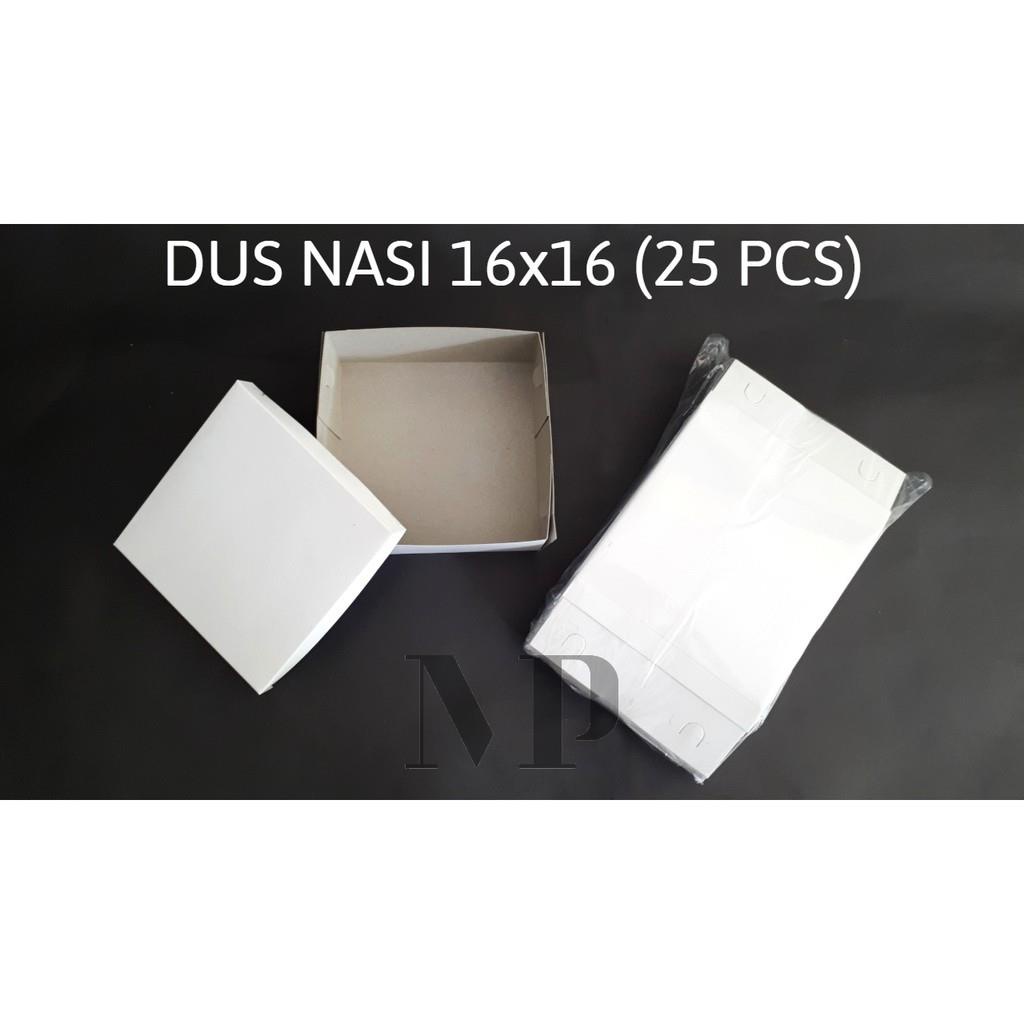 

[25pcs] Dus Nasi Kotak 16x16 cm Putih Polos Catering Box