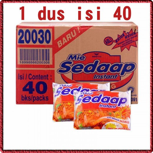

Mie Instan Mie Sedaap Goreng 1 Dus isi 40 mi sedap instan