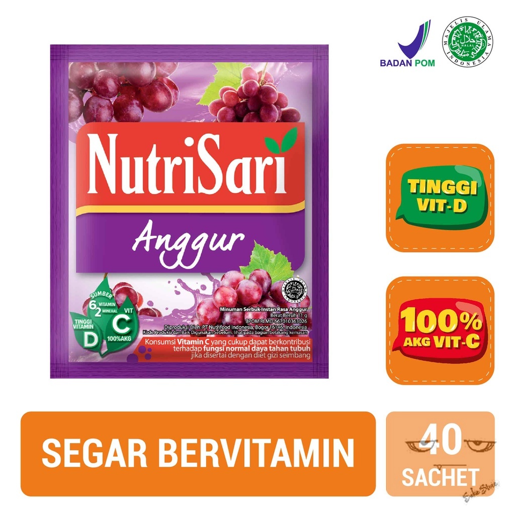 

NutriSari Anggur 40 Sachet - Minuman Buah Vitamin C Vitamin D