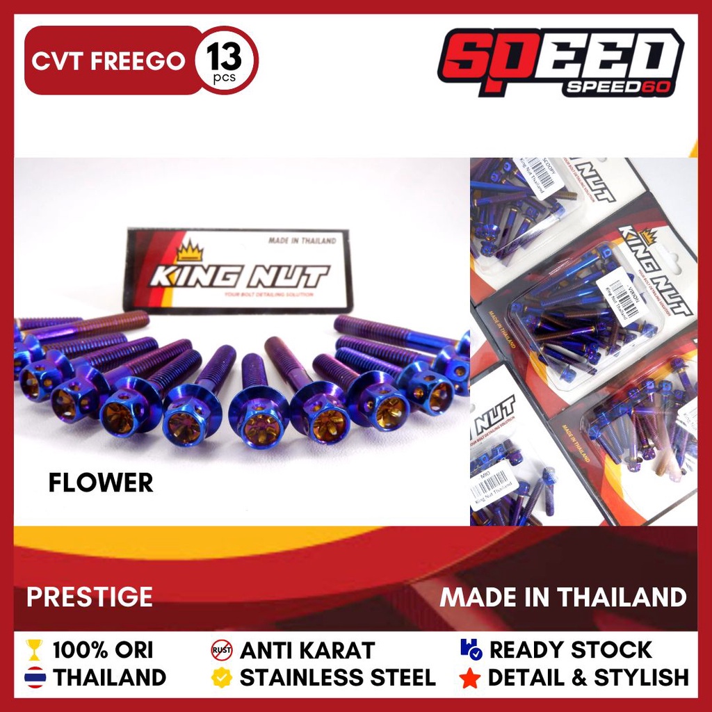 Baut CVT Yamaha Freego Blue Baut Probolt Thailand Stainless King Nut
