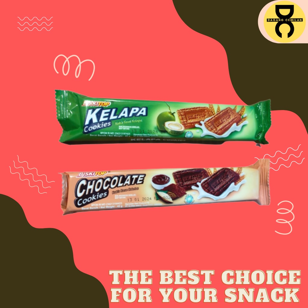 

DC - BISKITOP COOKIES KELAPA & COKLAT 20 Biskuit Biskitop Cemilan Biscuit Anak Kue Murah Banyak Rasa Makanan Ringan