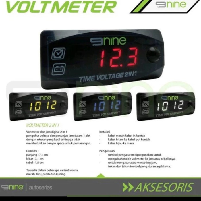 VOLTMETER DIGITAL LUMINOS 2 IN 1 WATERPROOF VOLTMETER LUMINOS 2 IN 1