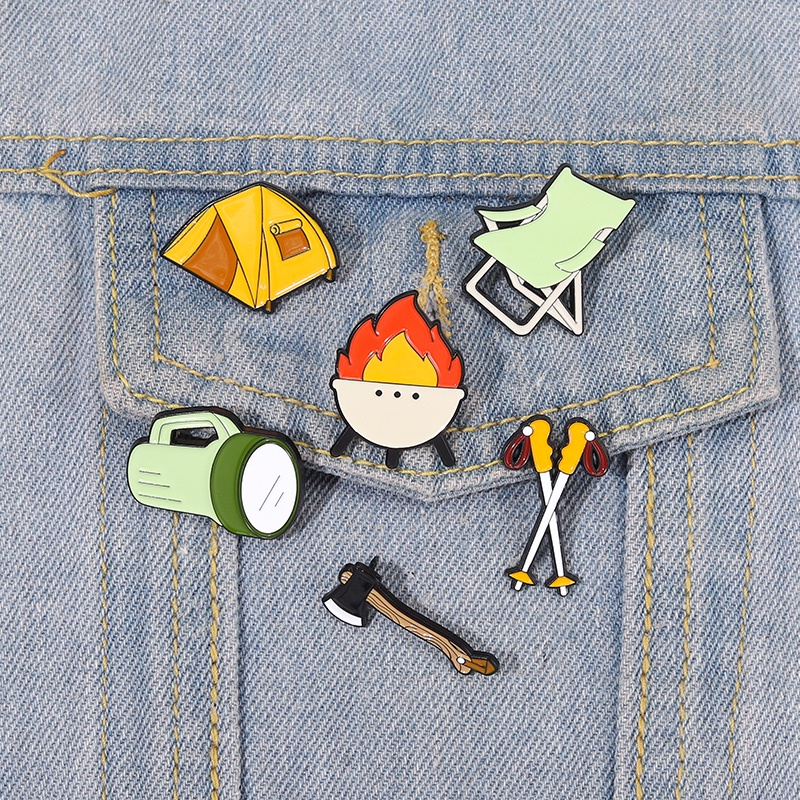 Luar Ruangan Gunung Enamel Pin Liar Camping Hiking Bros Lencana Tas Pakaian Kerah Pin Adventure Badge Perhiasan Hadiah