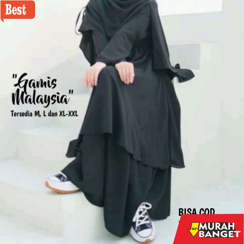 Tren baju lebaran wanita 2023- Gamis Malaysia Model Terbaru Wanita Dewasa Remaja