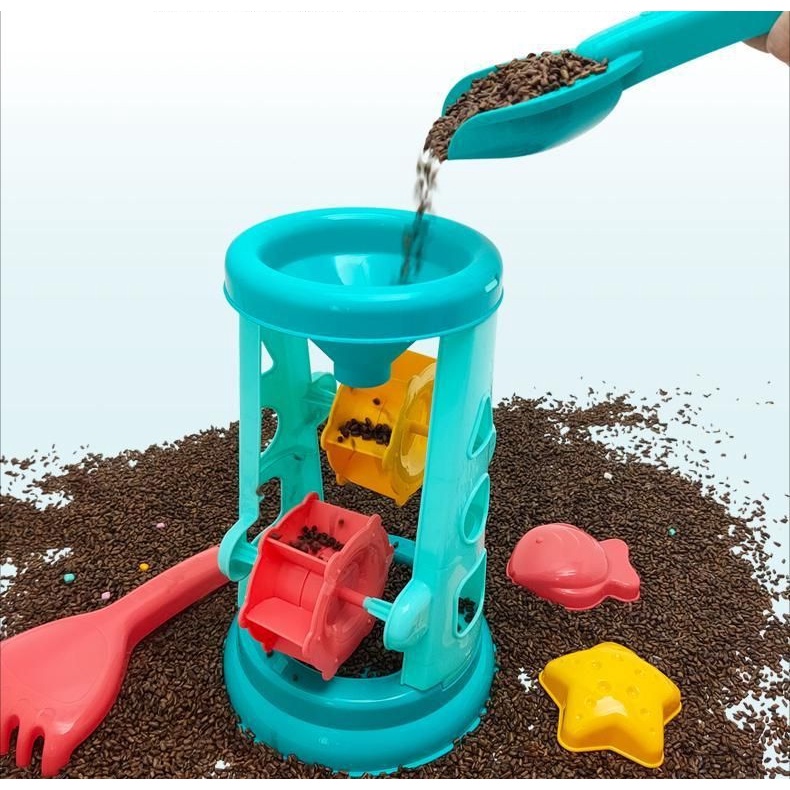 Mainan Pantai Travel Mainan Pantai Anak Set Dengan Pasir Garu Watering Can Bucket Shovels Model Garu Alat Bermain