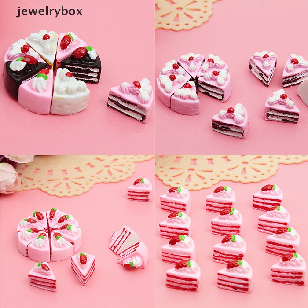 [jewelrybox] 10 Pcs DIY Baru Cabochons Kerajinan Bunga Segitiga Kue Resin Flatback Scrapbooking Butik