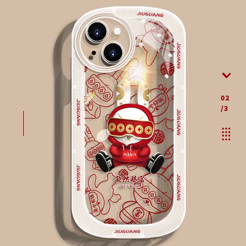 IPHONE Kelinci Lucu Casing Transparan Kompatibel Untuk Iphone14 13 11 12 Pro Max TPU Casing XS X XR 6s8 +7 Plus Casing Anti Pecah Phone Cover