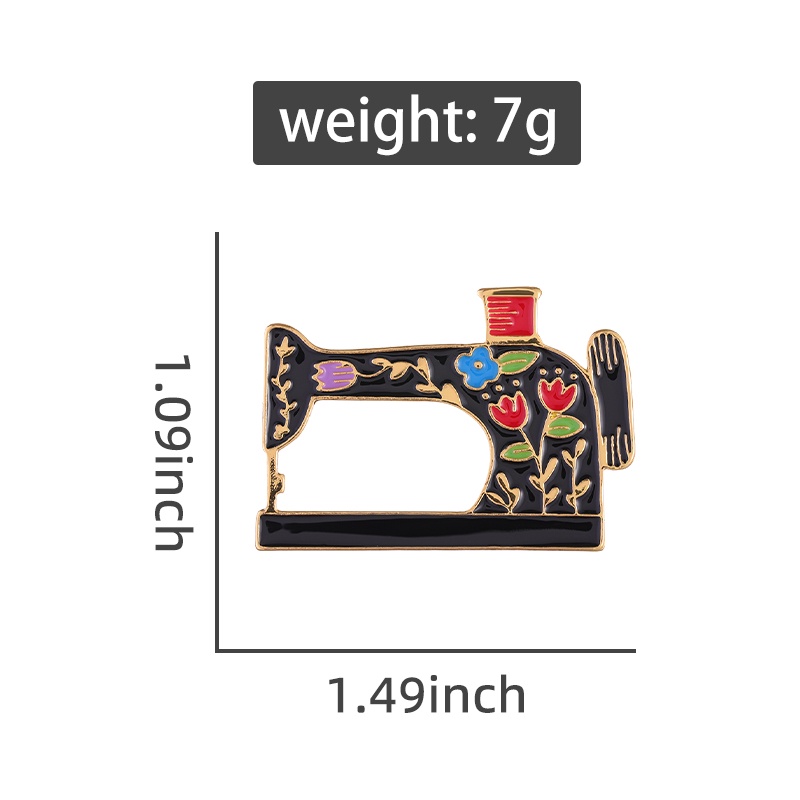 Vintage Mesin Jahit Enamel Pin Motif Bunga Bros Pakaian Kerah Brooch Badge Aksesoris Wanita Perhiasan Hadiah