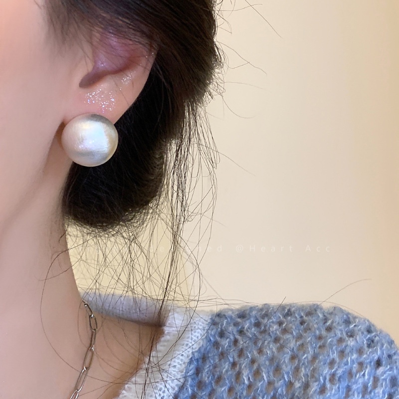 Anting Bulat Matte Brushed Korea Vintage Serbaguna Earrings of Woman