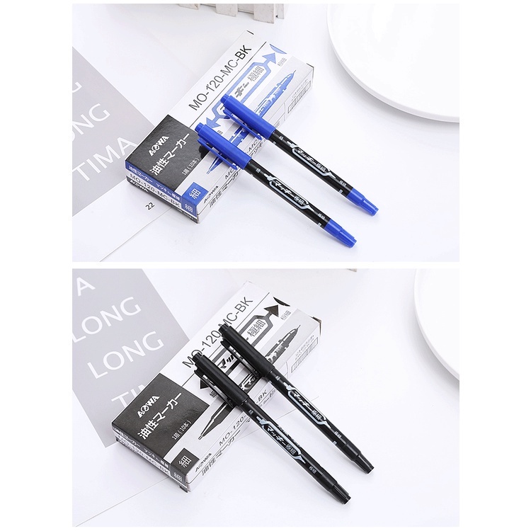 10pcs Spidol Marker Dua Kepala Tinta Permanent OSM-ST0044