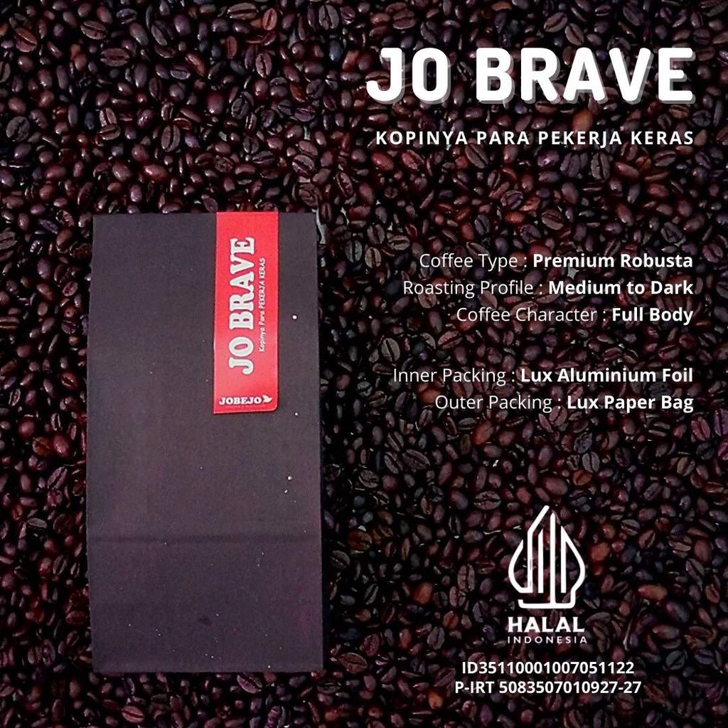 JO BRAVE 250 GR kopi kopi robusta biji kopii Termurah Pabrik Grosir Partai Supplier Gudang Kopi bubu