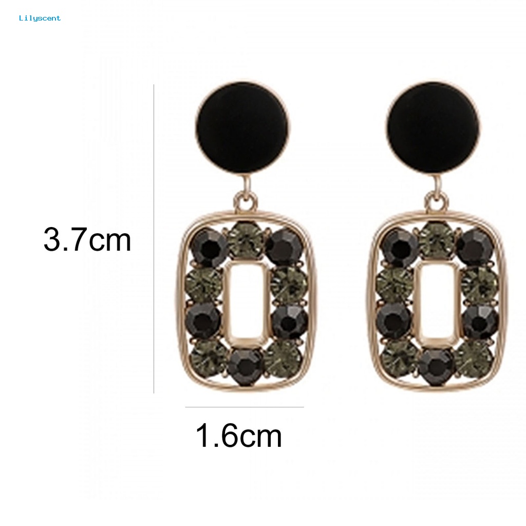 Lilyscent 1pasang Anting Tusuk Hias Untuk Hadiah Berlian Imitasi Menawan Drop Stud Earrings Menarik