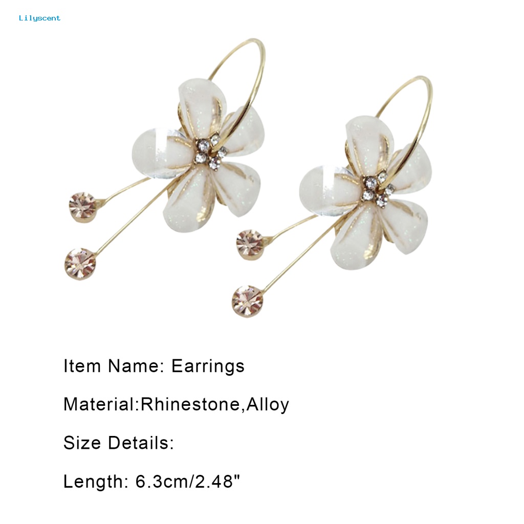 Lilyscent 1pasang Anting Menjuntai Elegan Untuk Perjamuan Wanita Anting Menjuntai Kelopak Fashionable