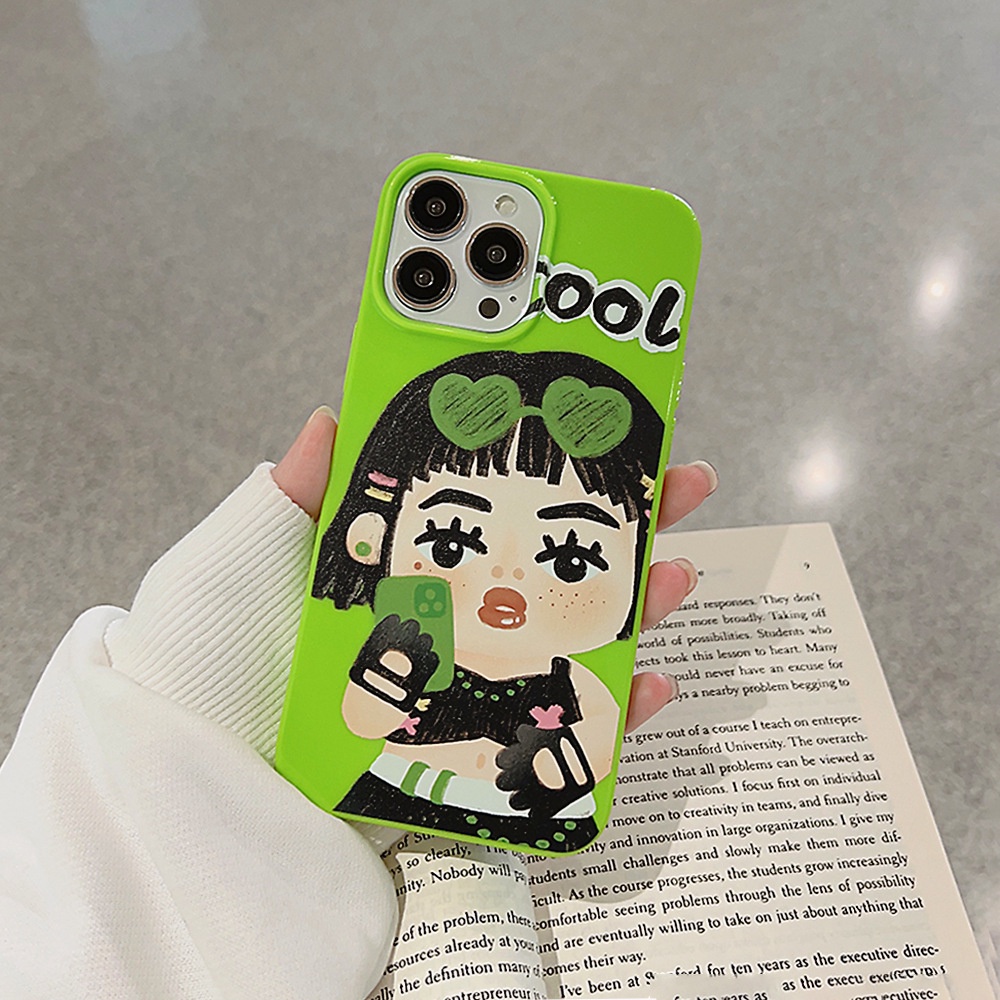 Ins Gadis Keren Silikon Case Untuk Iphone SE 2020 7 /8 Plus 14x XR XM 11 12 MINI 13 PRO MAX Casing Cover Pelindung AT0118