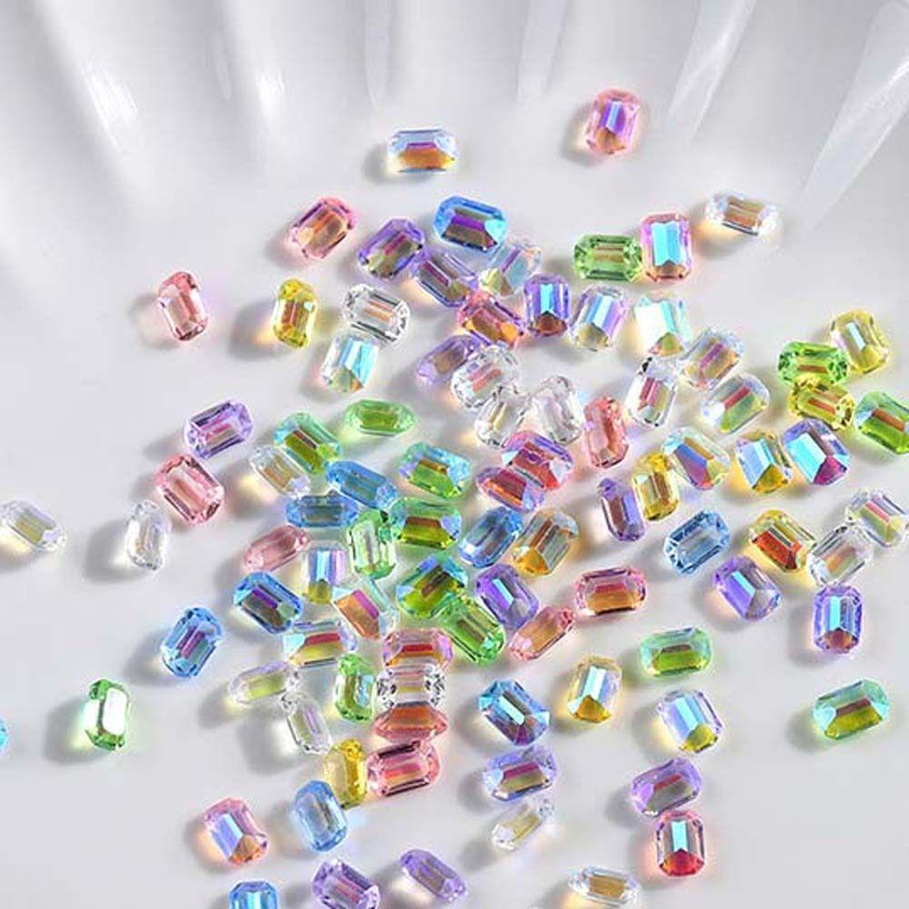 Mxbeauty Aurora Dekorasi Kuku Wanita 6grid Berbentuk Oktagonal Manikur Aksesoris Hiasan Kuku Ins Gaya Perhiasan Kuku