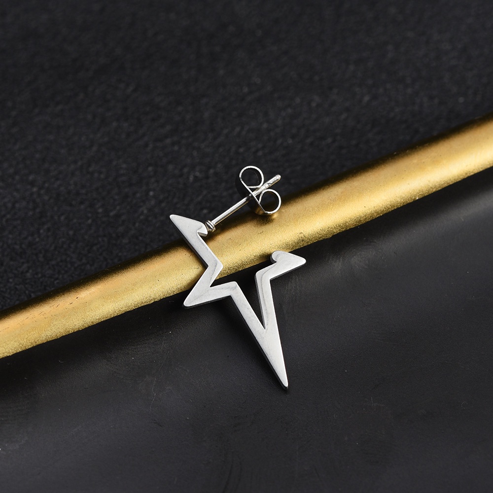 [Harga Grosir] 1PC Unisex Punk Geometris Bintang Stud Earrings Hip Hop Keren Cewek Cowok Pentagram Telinga Stud Ins Korea Anti Karat Daily Earring Pria Wanita Aksesoris Fashion