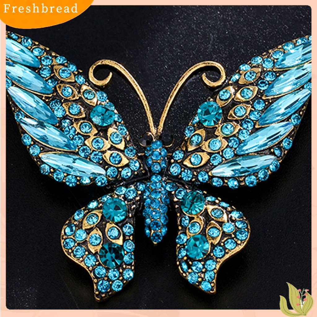 < Freshbread > Kupu-Kupu Bentuk Besar Kerah Pin Natal Berlian Imitasi Mengkilap Bros Pin Syal Klip