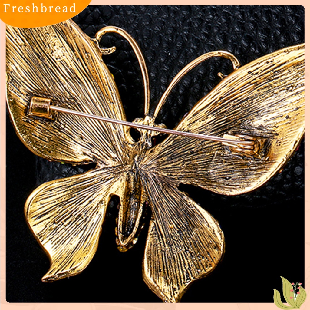 < Freshbread > Kupu-Kupu Bentuk Besar Kerah Pin Natal Berlian Imitasi Mengkilap Bros Pin Syal Klip