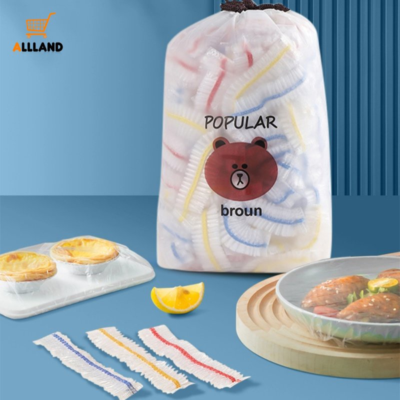 50/100pcs Colorful Disposable Food Cover/Bungkus Plastik Tahan Debu Makanan Elastis Tinggi/Penutup Cling Film Makanan Kulkas Anti Merangkai