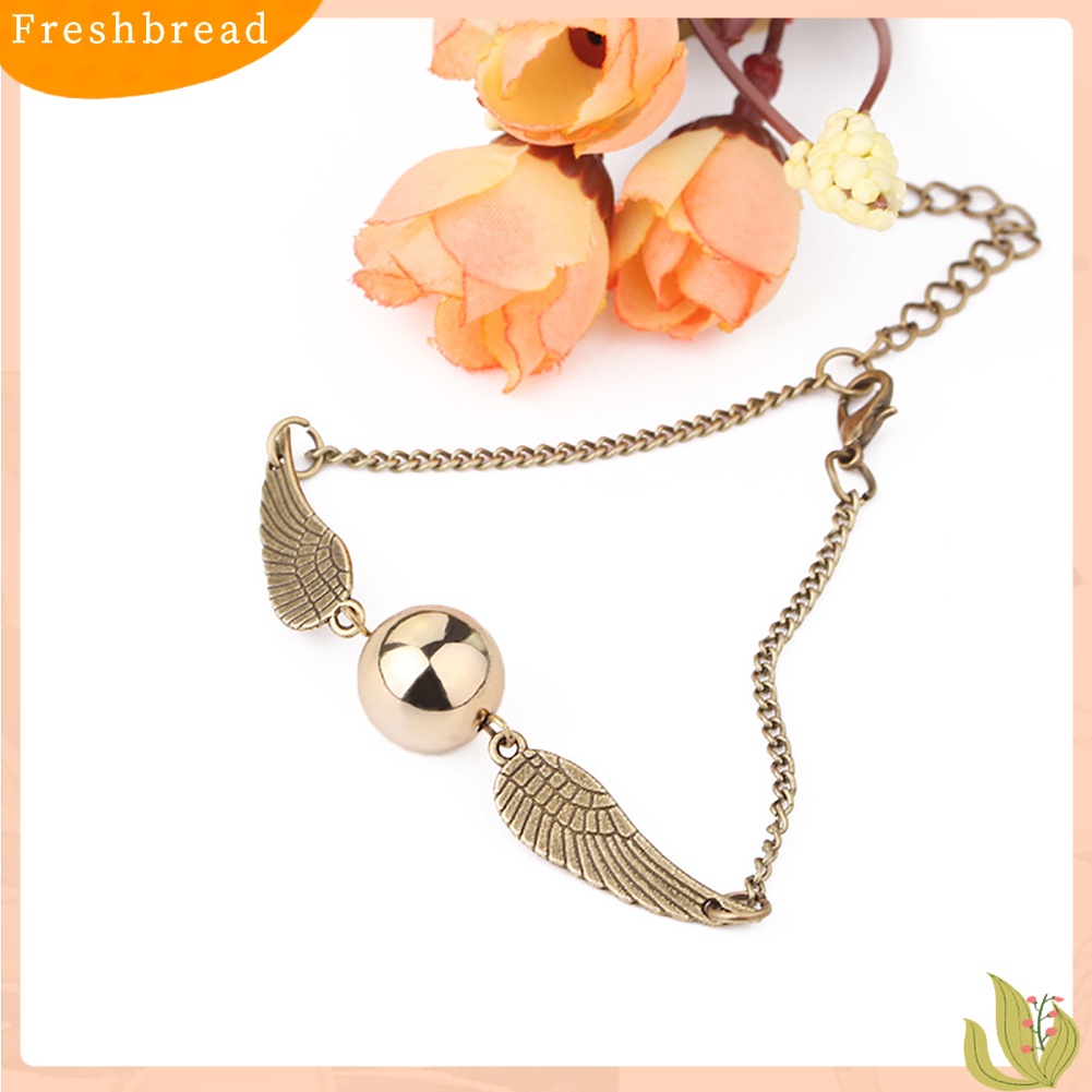 &lt; Freshbread &gt; Fashion Perhiasan Hadiah Bola Ajaib Sayap Malaikat Liontin Pasangan Gelang Bangle