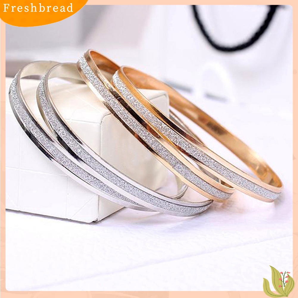 &lt; Freshbread &gt; 1Pc Minimalis Frosted Bangle Gelang Pesta Perhiasan Wanita Hadiah Hari Valentine