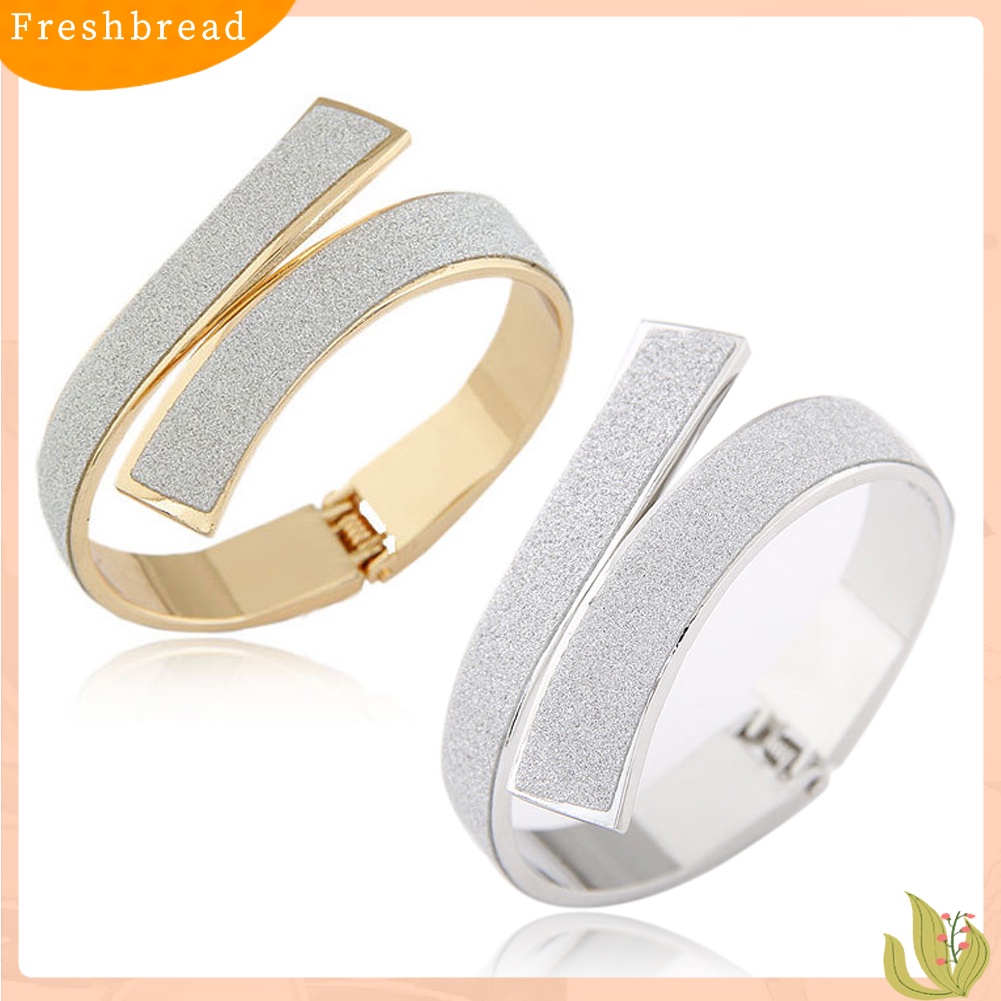 &lt; Freshbread &gt; Fashion Wanita Sederhana Elegan Glitter Terbuka Manset Gelang Bangle Perhiasan Hadiah