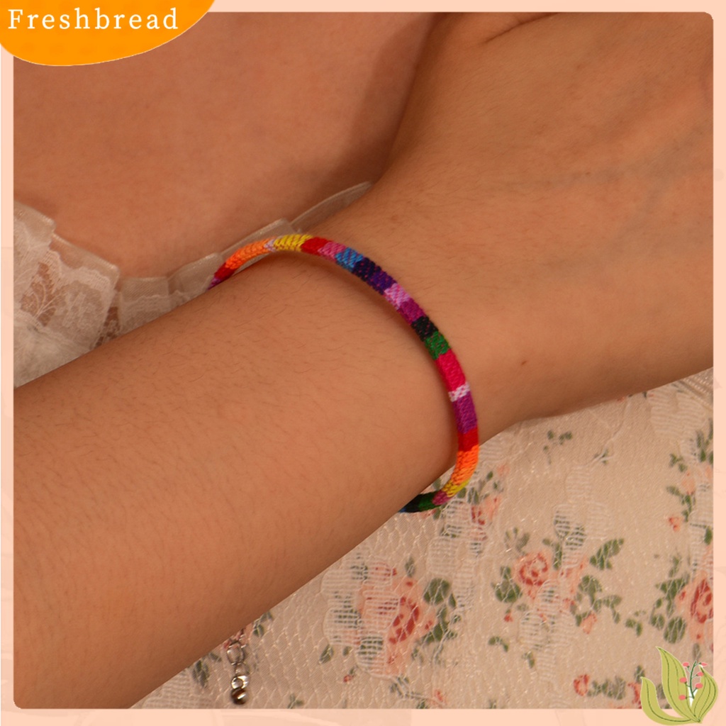 &lt; Freshbread &gt; Braided Gelang Bohemian Etnik Anyaman Adjustable Geometris Hias Hadiah Wanita Warna-Warni Tali Bangle Pergelangan Tangan Aksesoris Untuk Pakaian Sehari-Hari