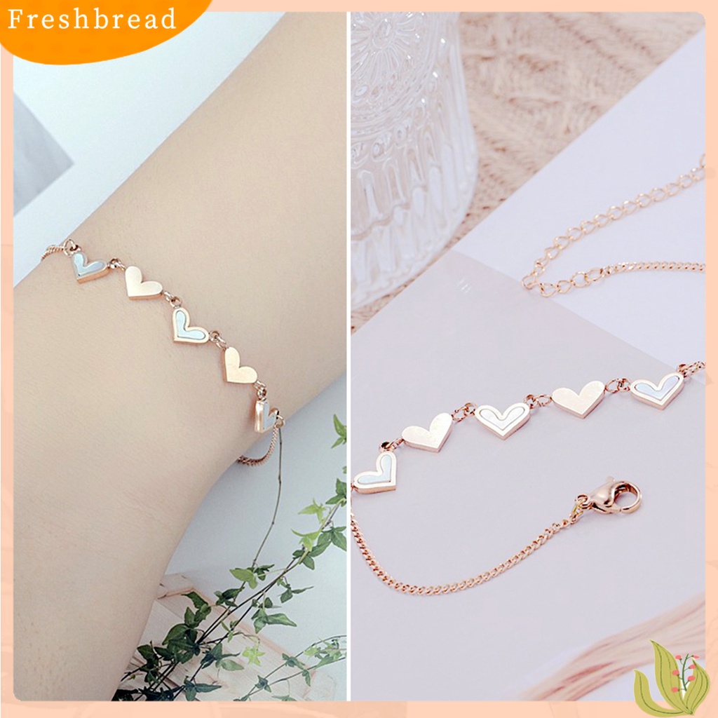 &lt; Freshbread &gt; Gelang Rantai Adjustable Indah All-match Hati Sederhana Pasangan Perempuan Tangan Rantai Perhiasan Aksesori