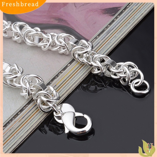 &lt; Freshbread &gt; Fashion Wanita925 Sterling Silver Gelang Bangle Rantai Perjamuan Perhiasan Hadiah