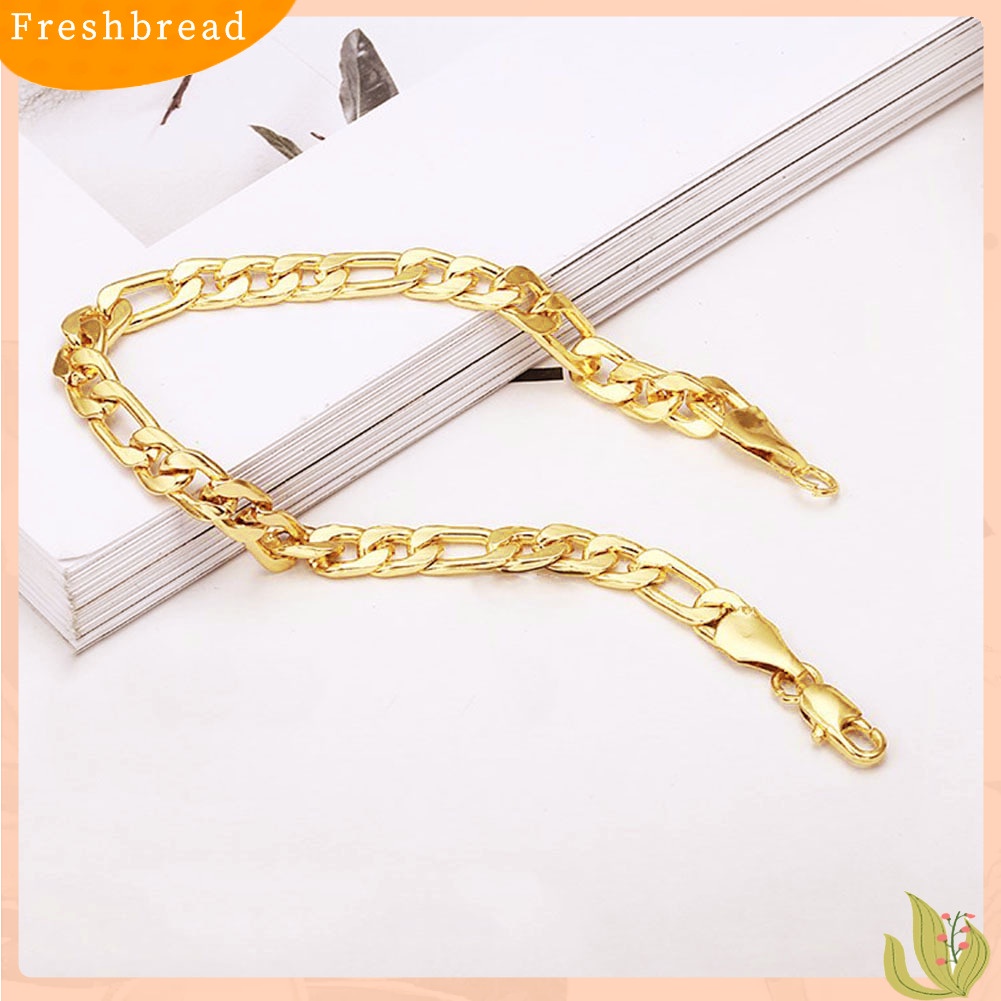 &lt; Freshbread &gt; Gesper Persegi Sederhana Menyamping Rantai Bangle Gelang Pria Perhiasan Hadiah Ulang Tahun