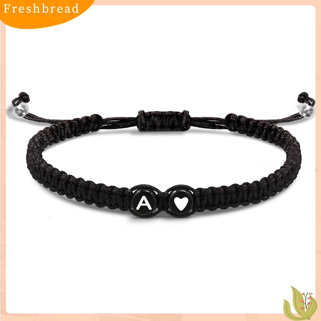 &lt; Freshbread &gt; Gelang Tali Dikepang Adjustable Slip-on Handmadeed Waterproof Alphabet Bracelet Properti Foto